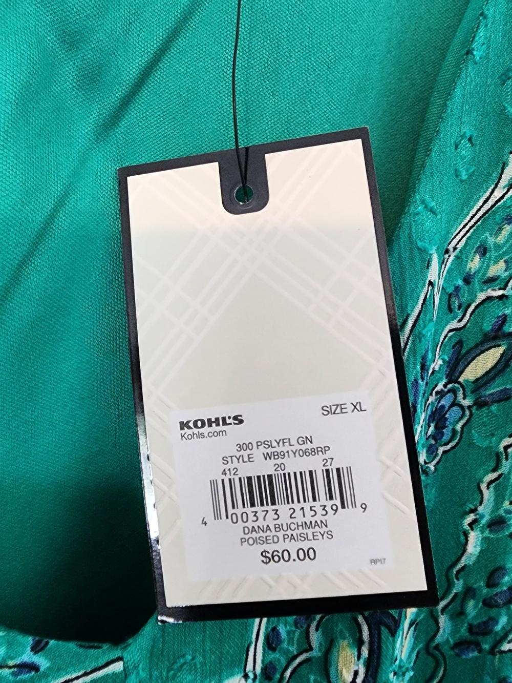 NWT Teal Paisley V-Neck Maxi Dress - XL - Picture 7 of 10